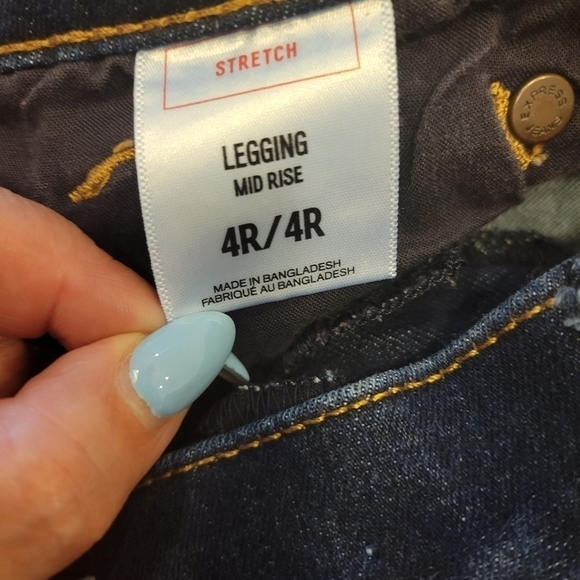 Express Denim Jean Leggings Size 4 - Picture 3 of 4